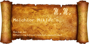 Melchior Miklós névjegykártya